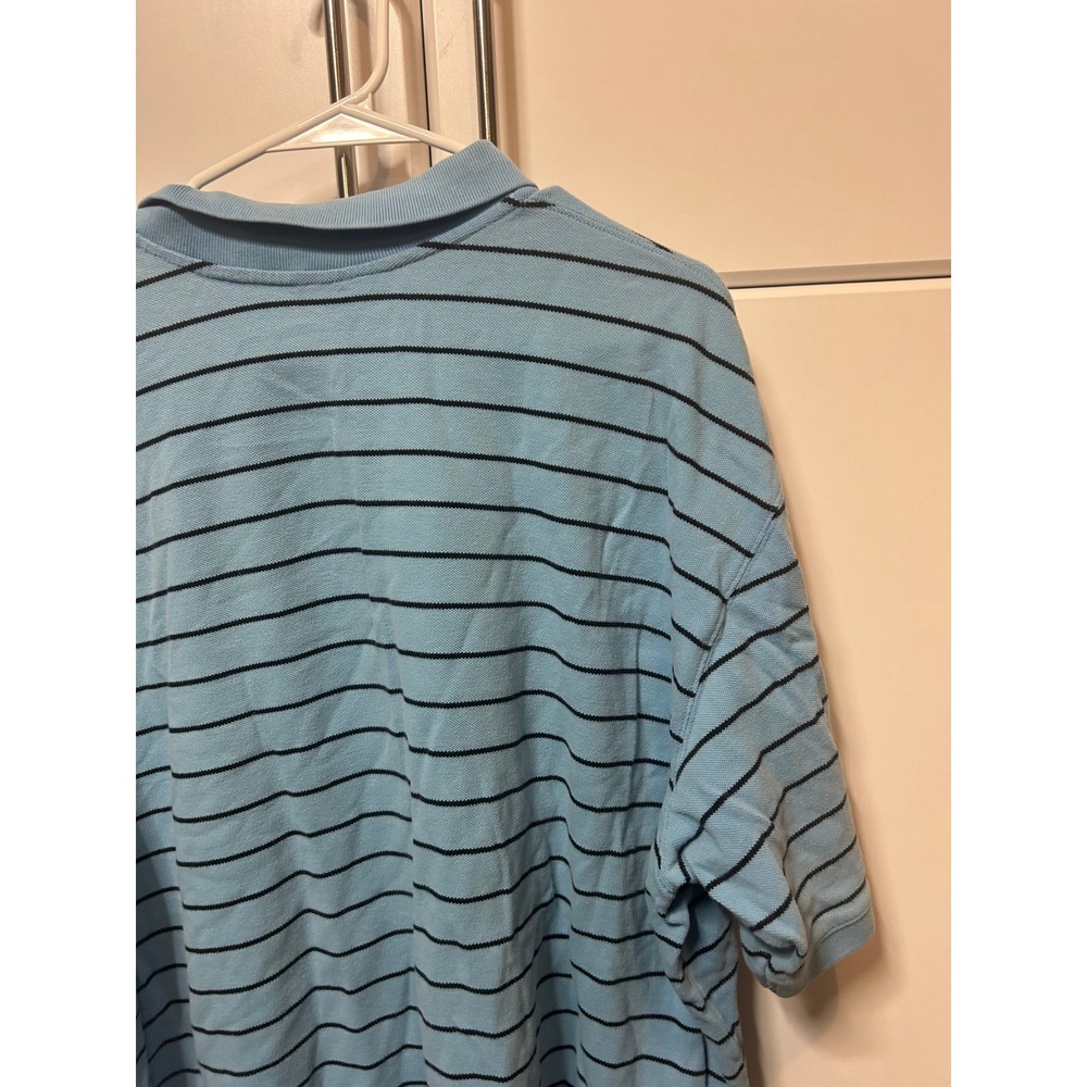 Eddie Bauer Mens XXL Blue Striped Short Sleeve Cotton Pique Polo Shirt‎ - Picture 14 of 16